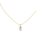 1.00ct Pear Cut Labgrown Diamond Solitaire Pendant Necklace 1ct Yellow Gold