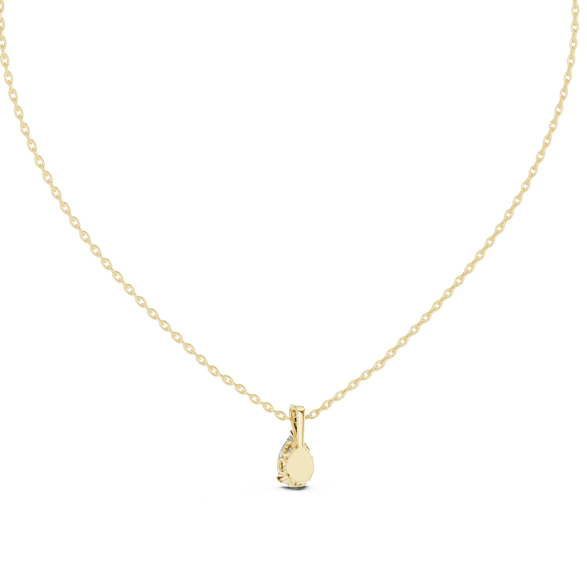 1.00ct Pear Cut Labgrown Diamond Solitaire Pendant Necklace 1ct Yellow Gold
