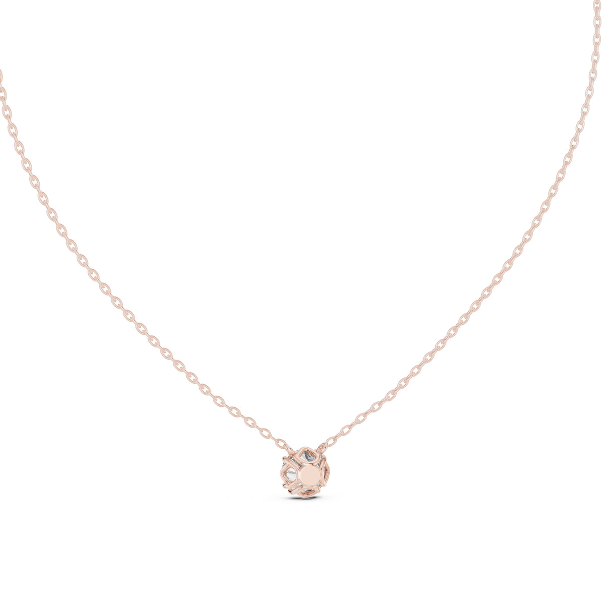 1.00ct Round Labgrown Diamond Solitaire Pendant Necklace 1ct Rose Gold