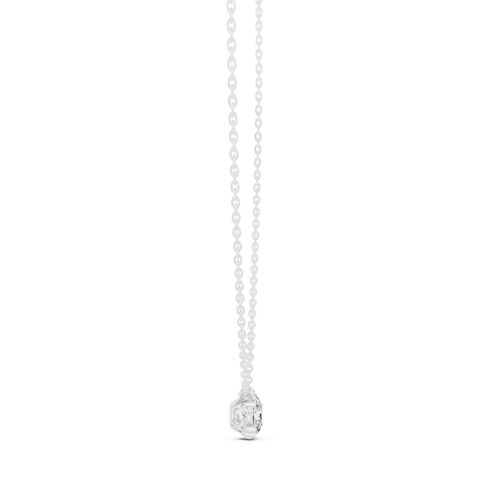 1.00ct Round Labgrown Diamond Solitaire Pendant Necklace 1ct White Gold