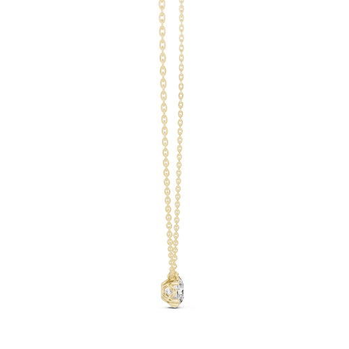 1.00ct Round Labgrown Diamond Solitaire Pendant Necklace 1ct Yellow Gold
