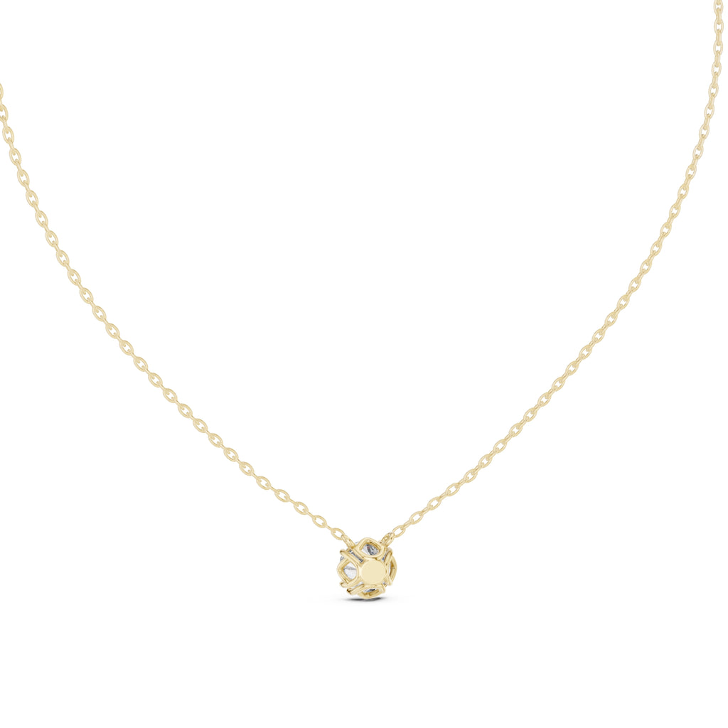 1.00ct Round Labgrown Diamond Solitaire Pendant Necklace 1ct Yellow Gold