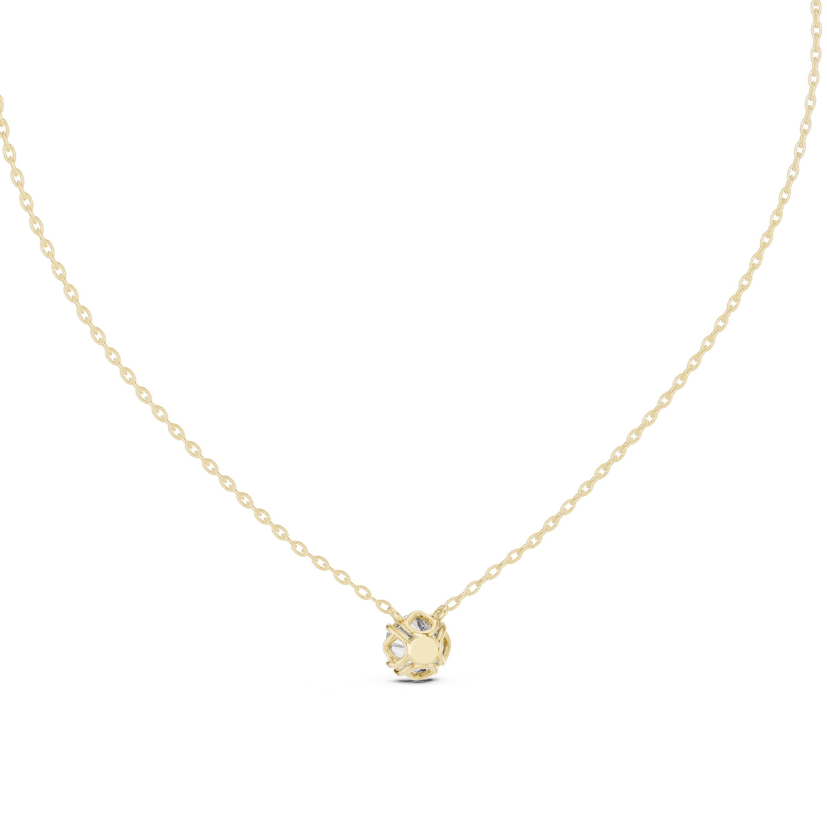 1.00ct Round Labgrown Diamond Solitaire Pendant Necklace 1ct Yellow Gold
