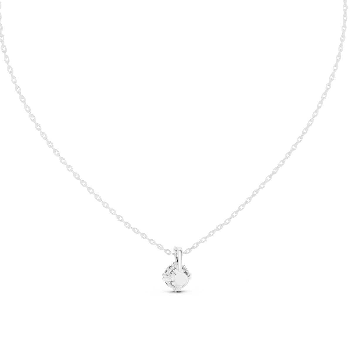 1.00ct Round Solitaire Labgrown Diamond Chain Necklace 1ct White Gold