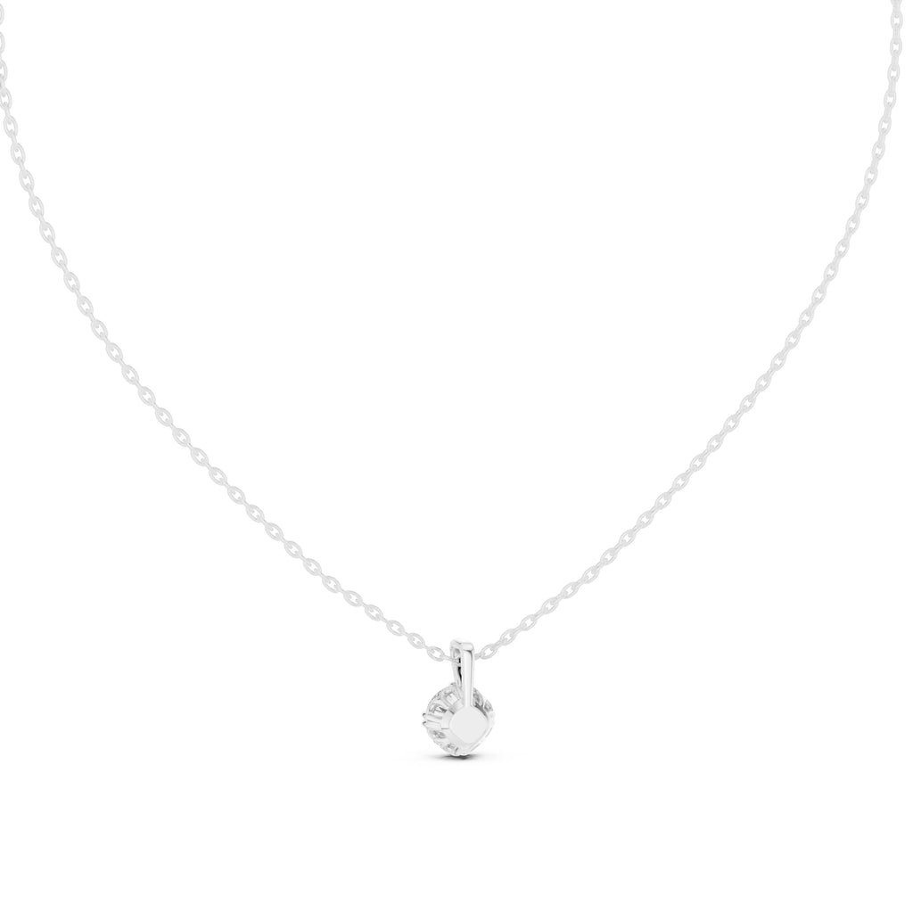 1.00ct Scalloped Edge Labgrown Diamond Solitaire Pendant 1ct White Gold