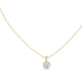 1.00ct Scalloped Edge Labgrown Diamond Solitaire Pendant 1ct Yellow Gold