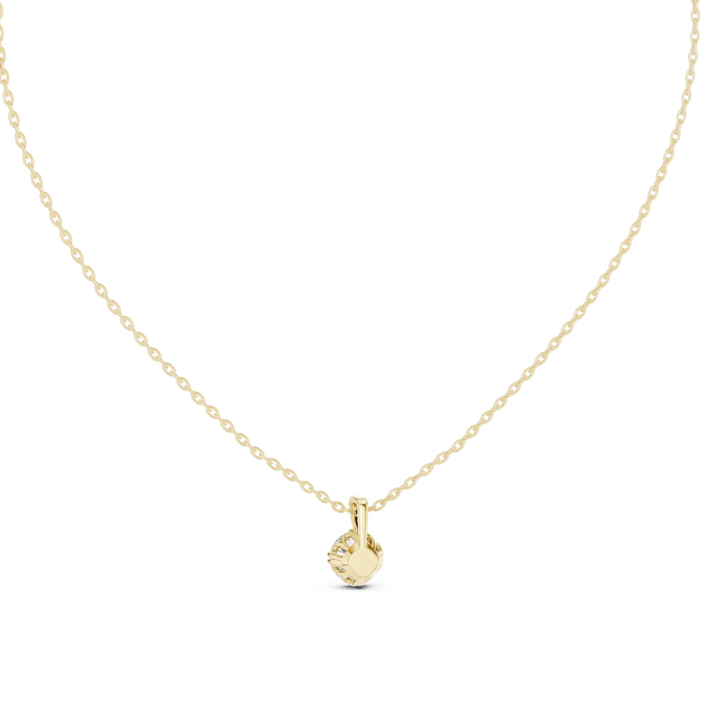 1.00ct Scalloped Edge Labgrown Diamond Solitaire Pendant 1ct Yellow Gold