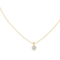 0.50ct Round Labgrown Diamond Contour Pendant Necklace 0.5ct Yellow Gold