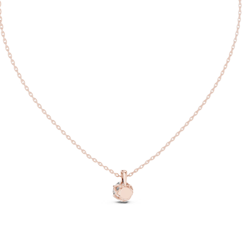 1.00ct Round Labgrown Diamond Open Gallery Pendant Necklace 1ct Rose Gold