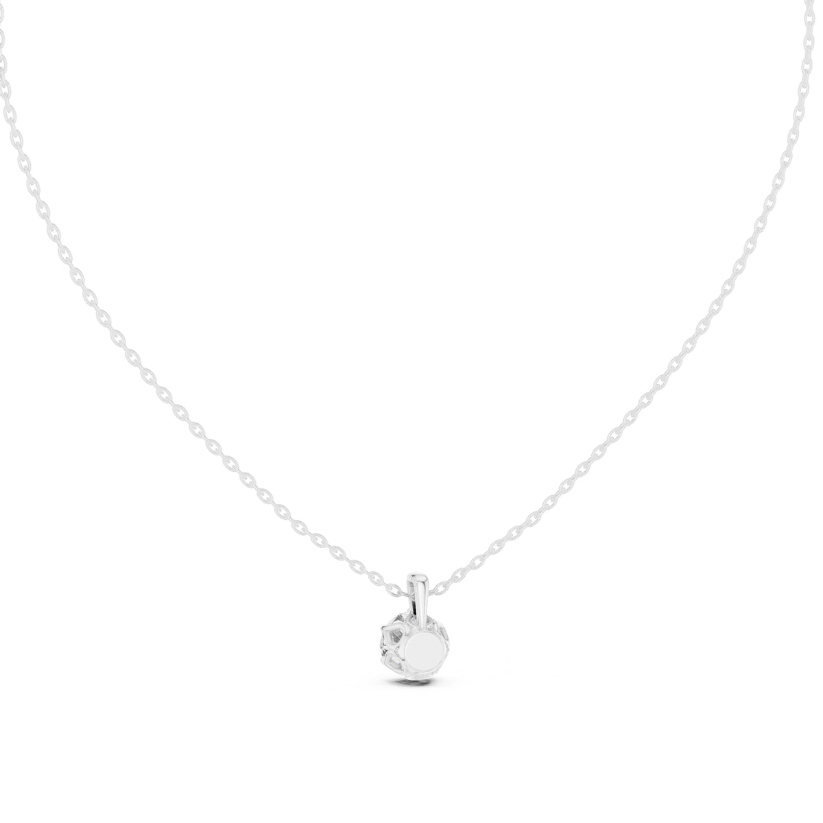 1.00ct Round Labgrown Diamond Open Gallery Pendant Necklace 1ct White Gold