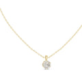 1.00ct Round Labgrown Diamond Open Gallery Pendant Necklace 1ct Yellow Gold