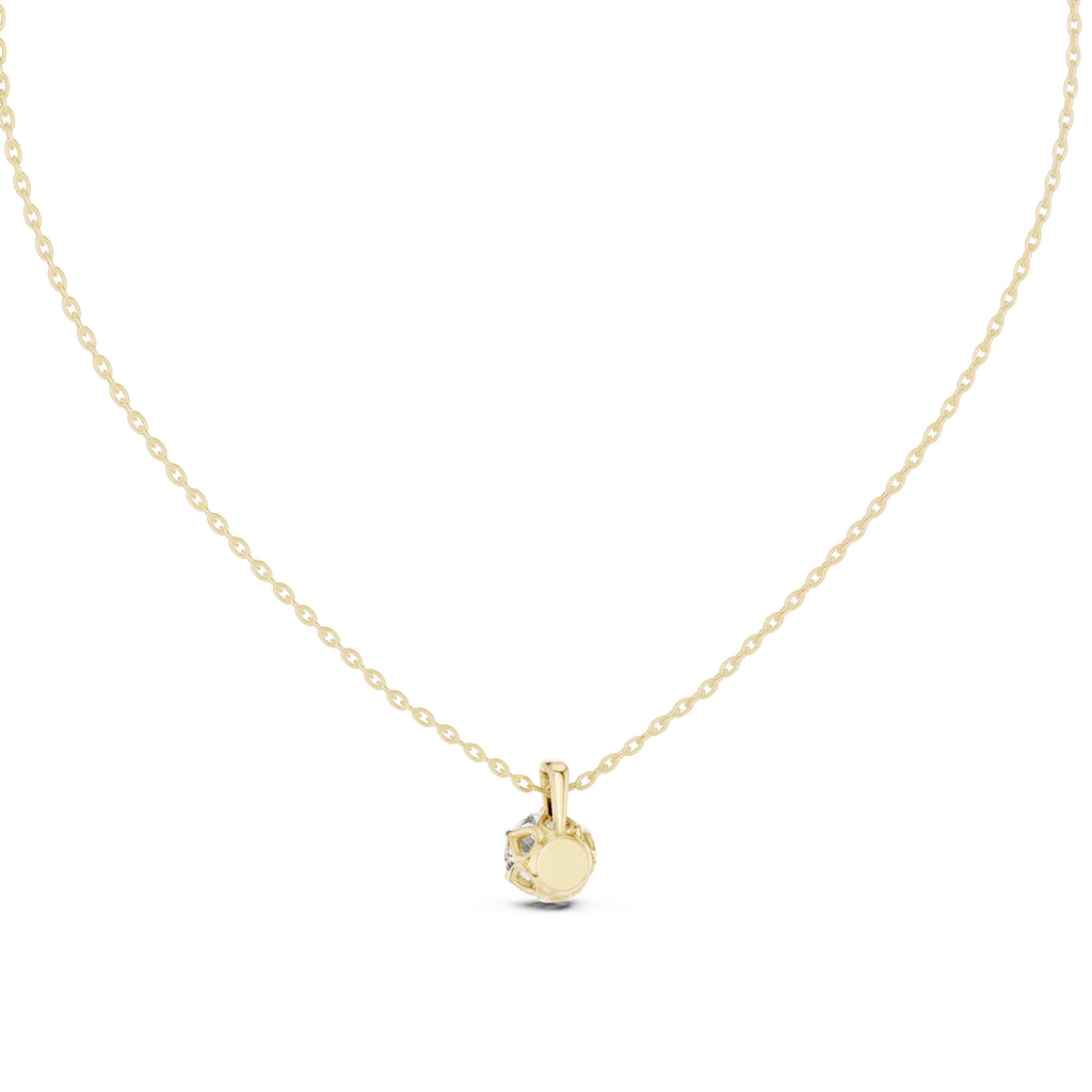 1.00ct Round Labgrown Diamond Open Gallery Pendant Necklace 1ct Yellow Gold