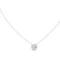 1.00ct Round Labgrown Diamond Double Prong Pendant Necklace 1ct White Gold