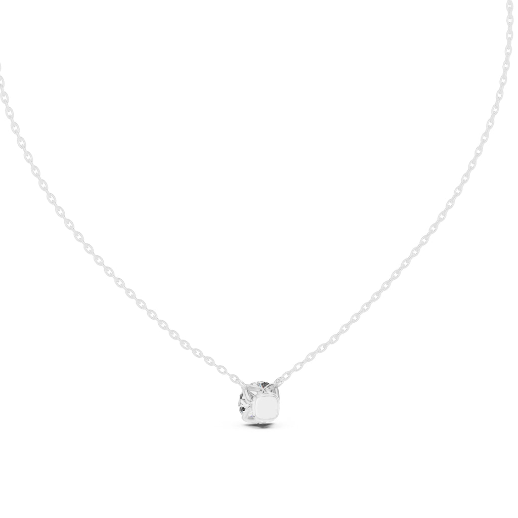 1.00ct Round Labgrown Diamond Double Prong Pendant Necklace 1ct White Gold