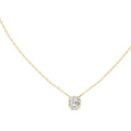 1.00ct Round Labgrown Diamond Double Prong Pendant Necklace 1ct Yellow Gold
