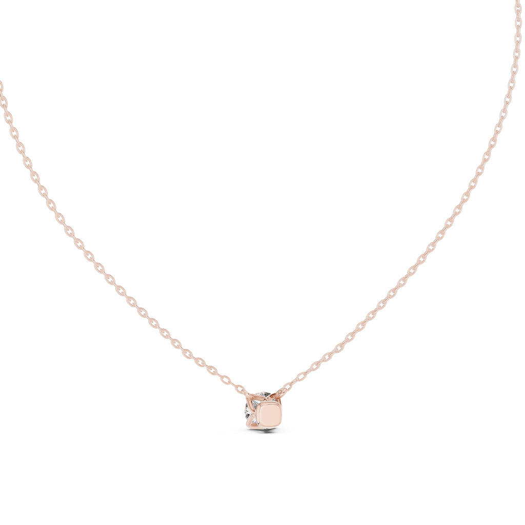Classic 1.00ct Round Labgrown Diamond Necklace 1ct Rose Gold
