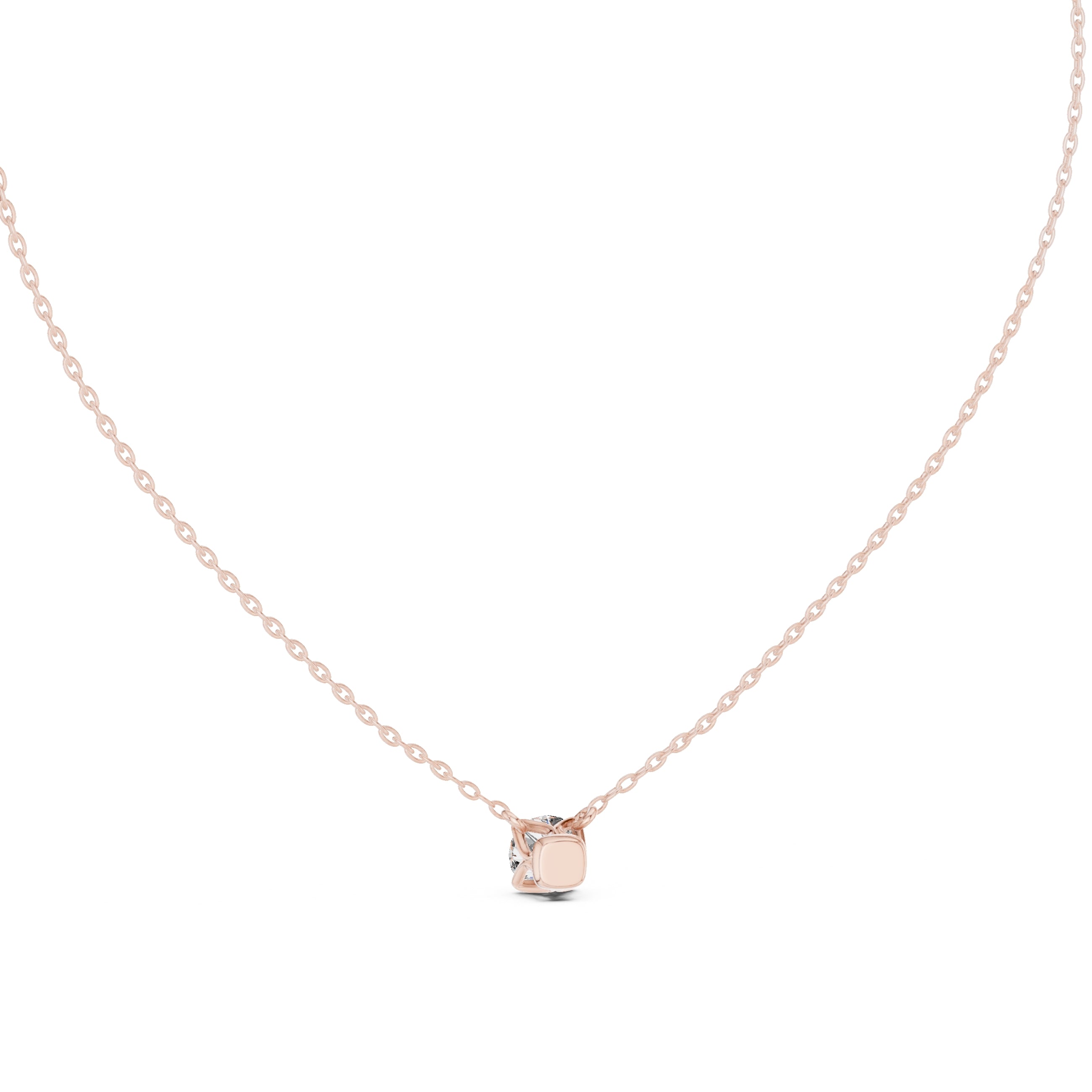 Classic 1.00ct Round Labgrown Diamond Necklace 1ct Rose Gold