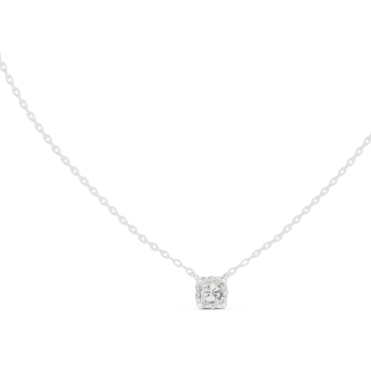 Classic 1.00ct Round Labgrown Diamond Necklace 1ct White Gold