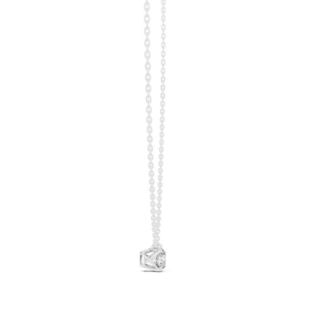 Classic 1.00ct Round Labgrown Diamond Necklace 1ct White Gold
