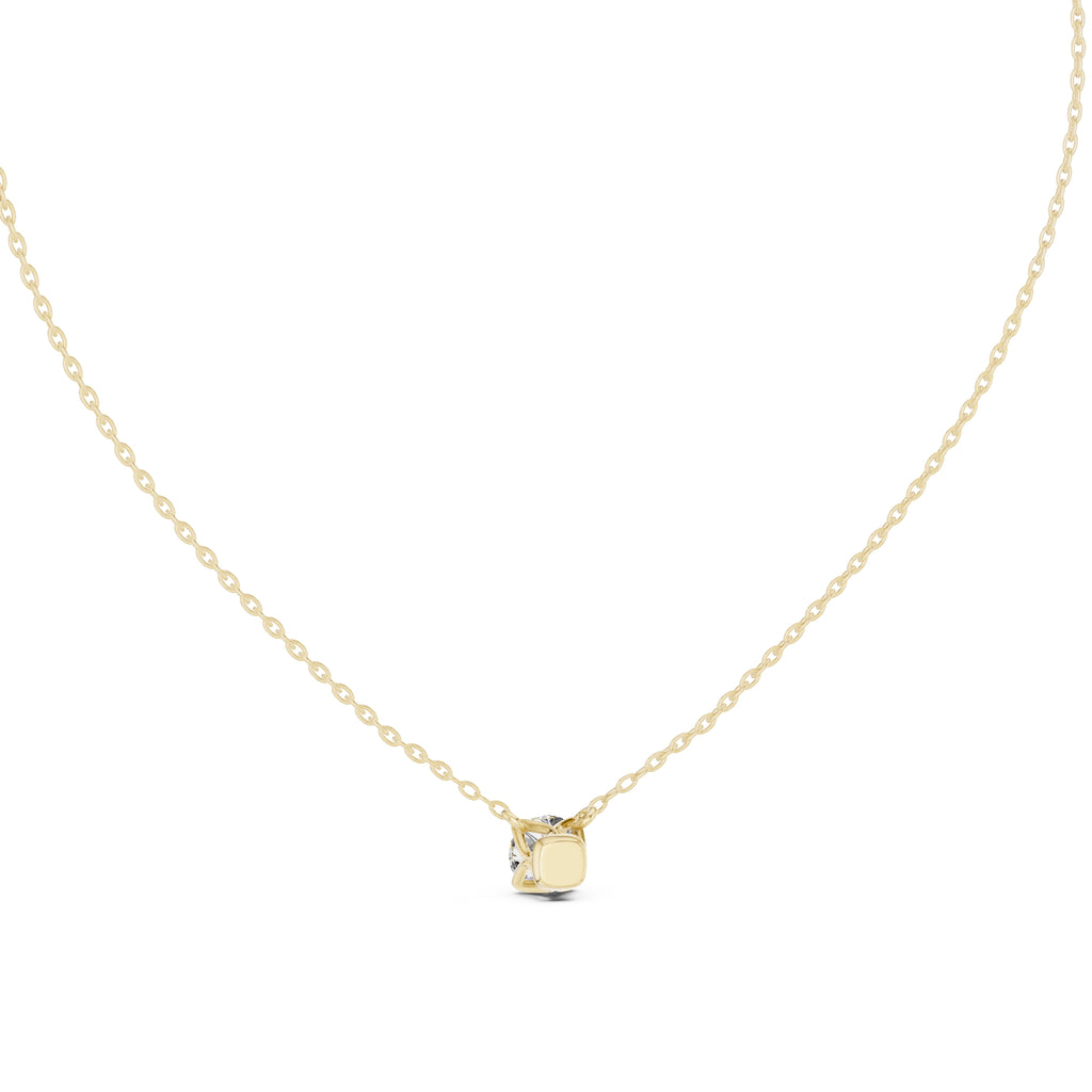 Classic 1.00ct Round Labgrown Diamond Necklace 1ct Yellow Gold