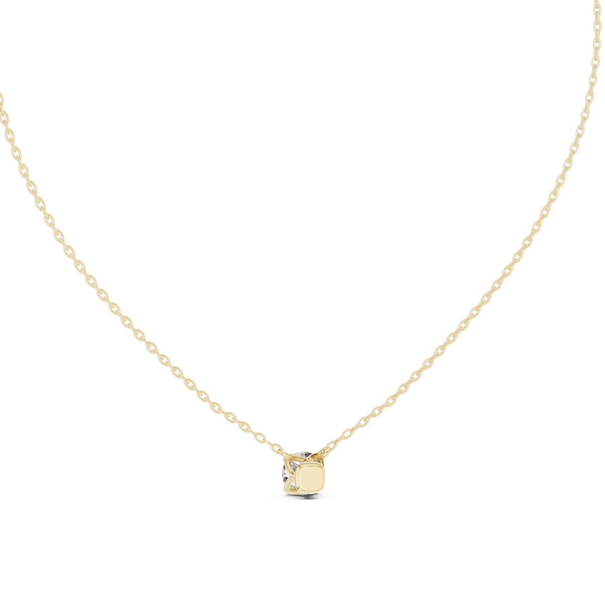 Classic 1.00ct Round Labgrown Diamond Necklace 1ct Yellow Gold