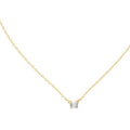 Dainty Emerald Cut Labgrown Diamond Pendant Necklace 0.25ct Yellow Gold