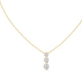 Graduated Three Stone Labgrown Diamond Vertical Drop Pendant 0.5ct Yellow Gold