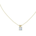 1.00ct Princess Cut Labgrown Diamond Solitaire Pendant Necklace 1ct Yellow Gold