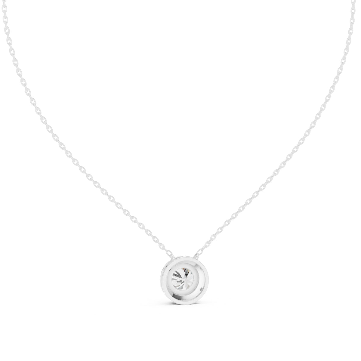 2.01ct Round Labgrown Diamond Halo Pendant Necklace 2.01ct White Gold