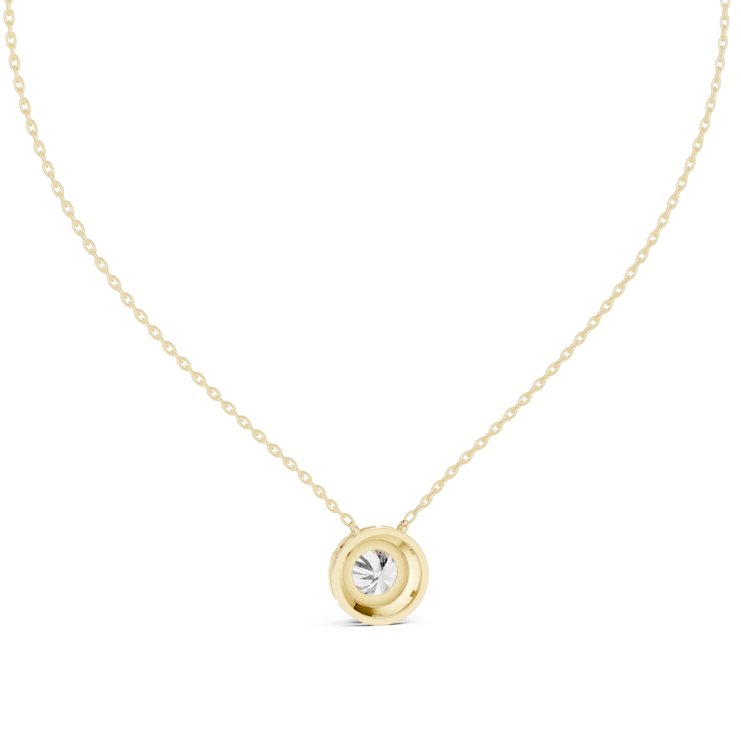 2.01ct Round Labgrown Diamond Halo Pendant Necklace 2.01ct Yellow Gold