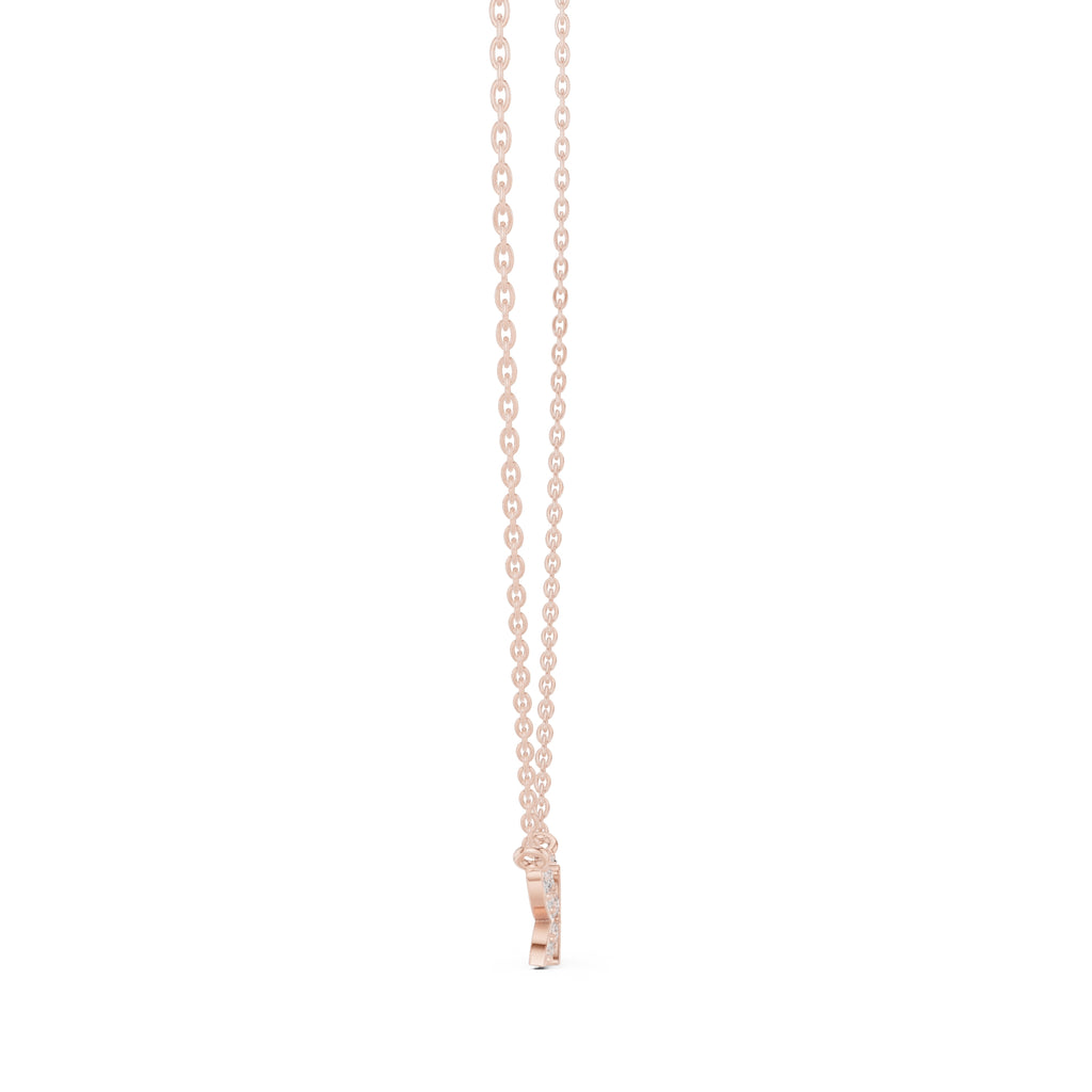 Pavé Butterfly Labgrown Diamond Pendant Necklace Rose Gold