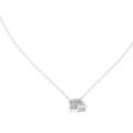 Dual-Stone Mixed Cut Labgrown Diamond Pendant Necklace White Gold