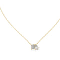 Dual-Stone Mixed Cut Labgrown Diamond Pendant Necklace Yellow Gold