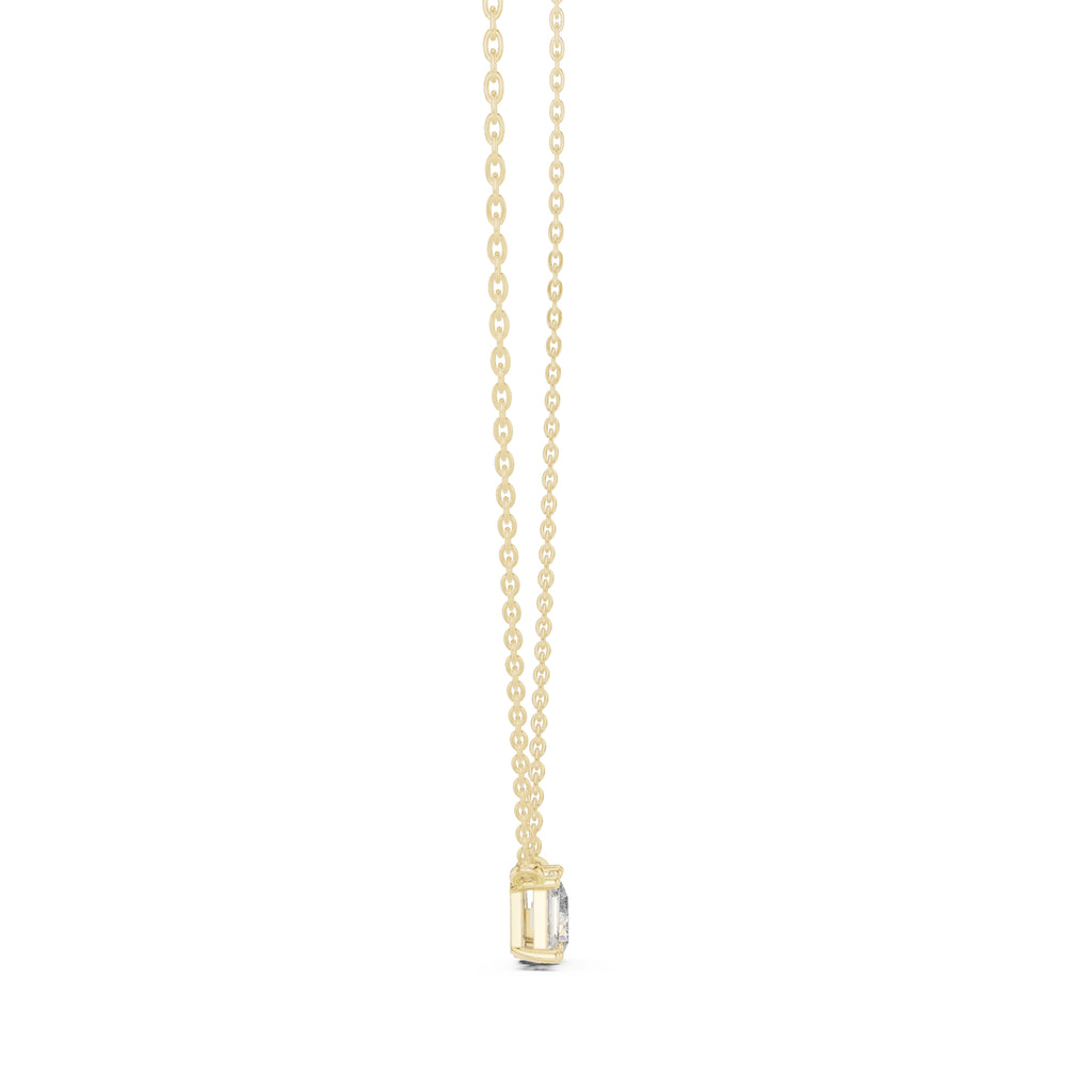 Dual-Stone Mixed Cut Labgrown Diamond Pendant Necklace Yellow Gold