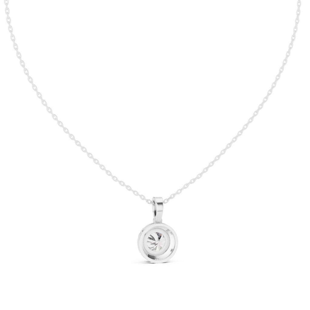 2.00ct Brilliant Cut Labgrown Diamond Halo Necklace 2.01ct White Gold