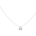 Dainty Emerald Cut Labgrown Diamond Pendant with Accent Bail 0.4ct White Gold