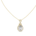 4.00ct Pear Labgrown Diamond Halo Necklace with Twist Bail 4ct Yellow Gold