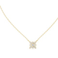 Floral Cluster Labgrown Diamond Pendant Necklace Yellow Gold