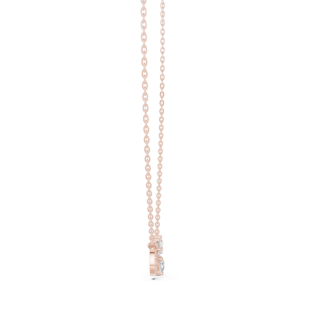 Infinity Loop Pear Cut Labgrown Diamond Pendant Necklace Rose Gold