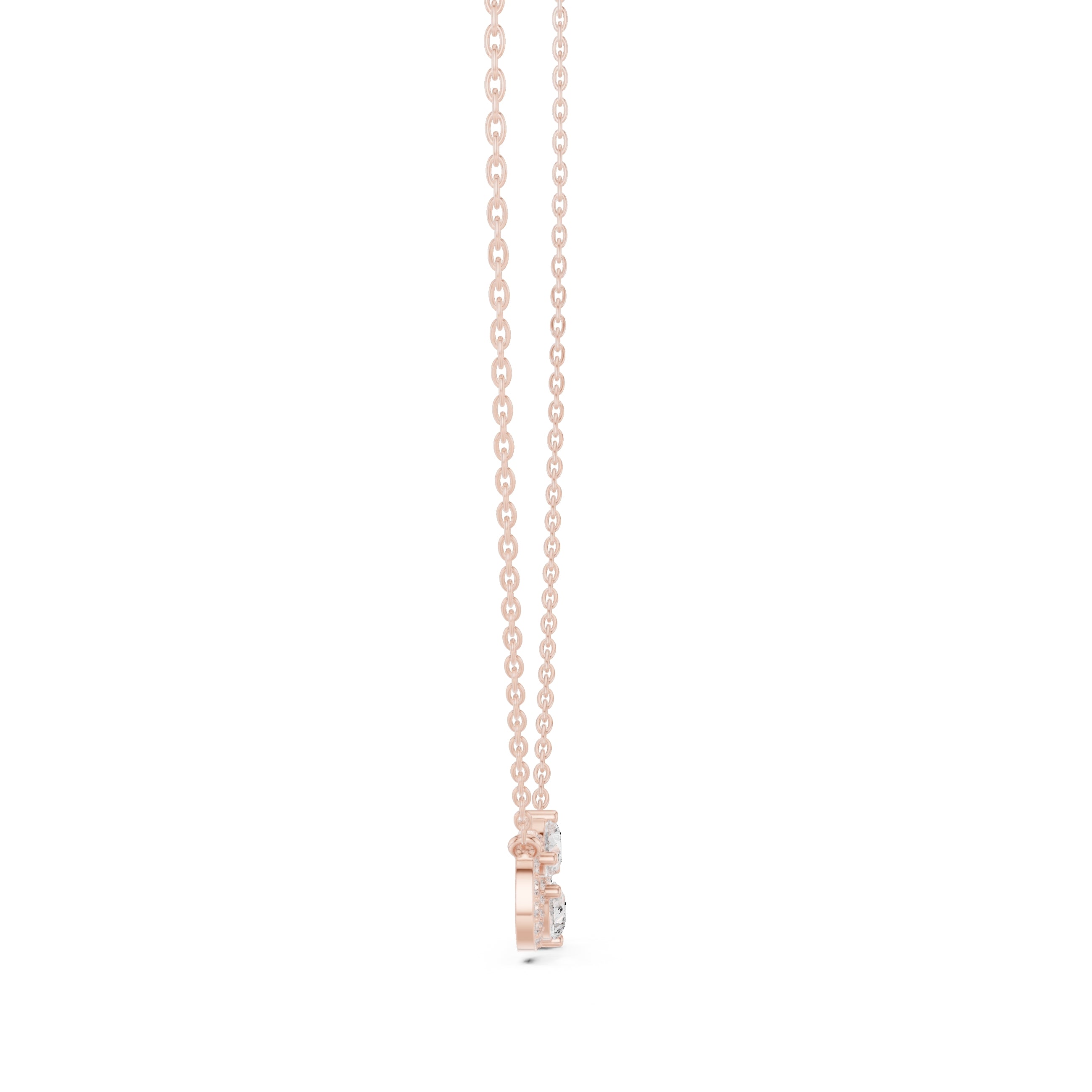 Infinity Loop Pear Cut Labgrown Diamond Pendant Necklace Rose Gold