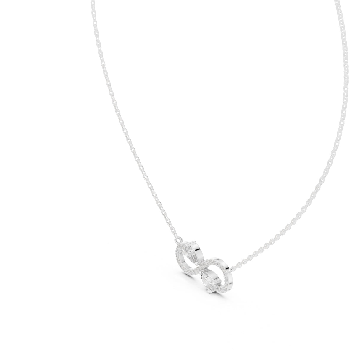 Infinity Loop Pear Cut Labgrown Diamond Pendant Necklace White Gold