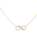 Infinity Loop Pear Cut Labgrown Diamond Pendant Necklace Yellow Gold