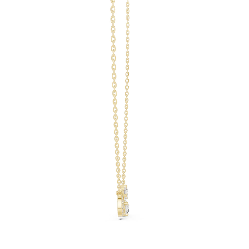 Infinity Loop Pear Cut Labgrown Diamond Pendant Necklace Yellow Gold
