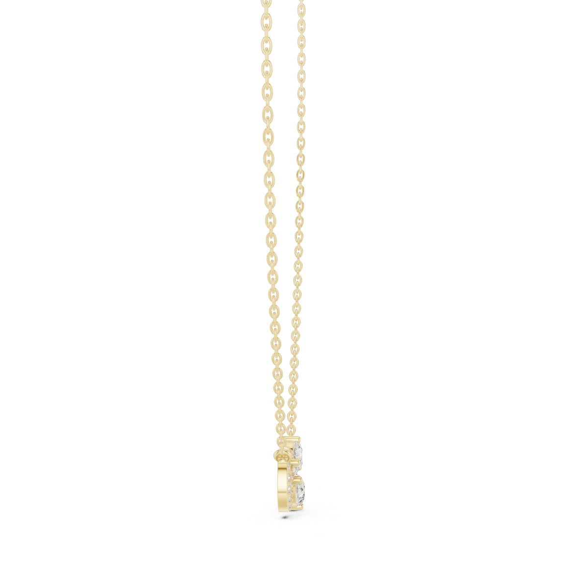 Infinity Loop Pear Cut Labgrown Diamond Pendant Necklace Yellow Gold