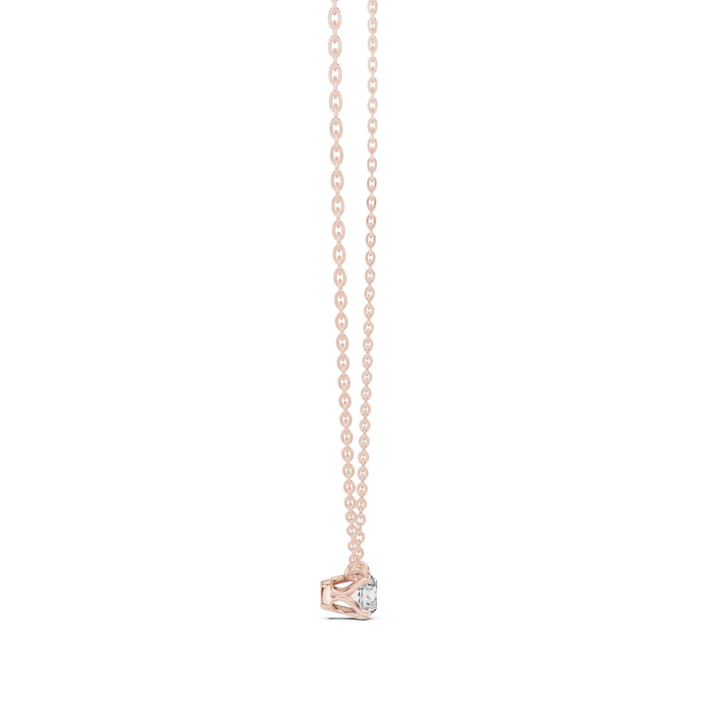 Classic 0.50ct Single Stone Labgrown Diamond Necklace 0.5ct Rose Gold