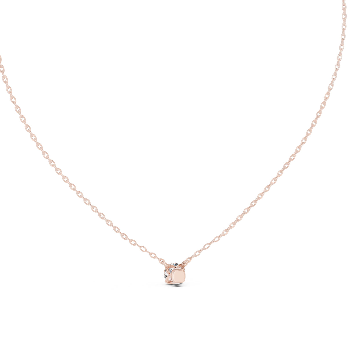 Classic 0.50ct Single Stone Labgrown Diamond Necklace 0.5ct Rose Gold