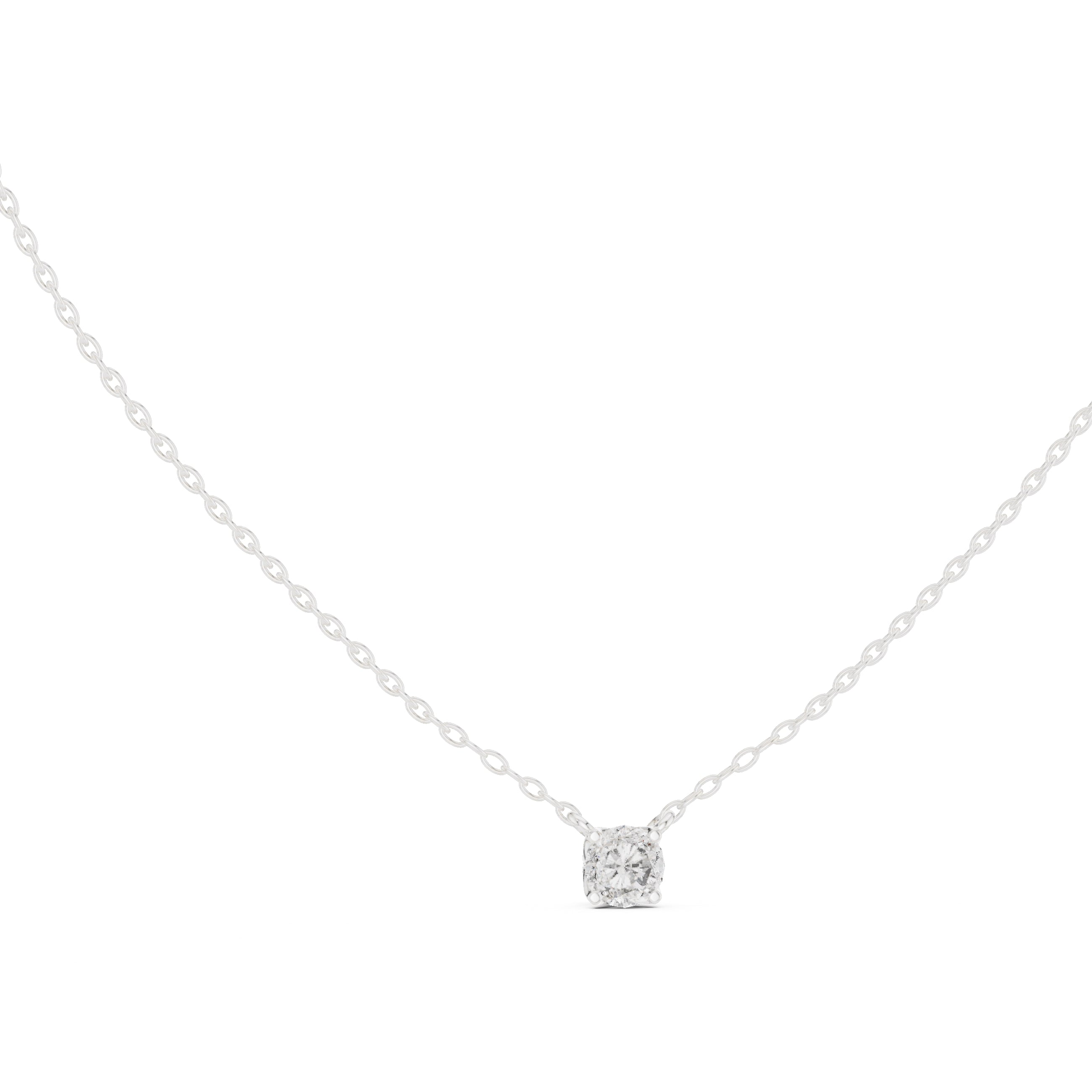 Classic 0.50ct Single Stone Labgrown Diamond Necklace 0.5ct White Gold