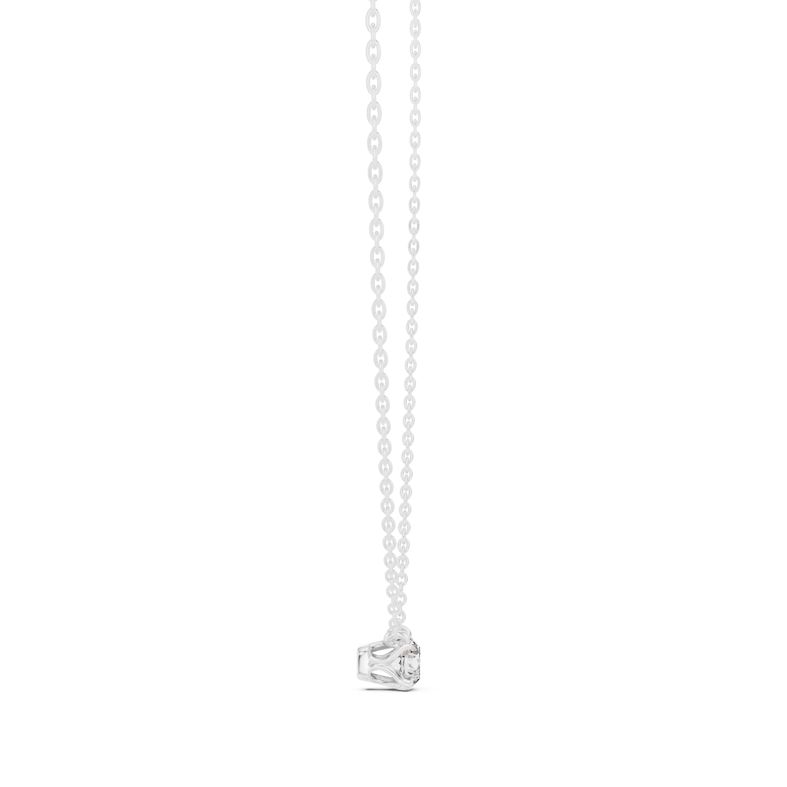 Classic 0.50ct Single Stone Labgrown Diamond Necklace 0.5ct White Gold