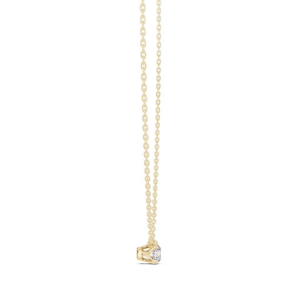 Classic 0.50ct Single Stone Labgrown Diamond Necklace 0.5ct Yellow Gold
