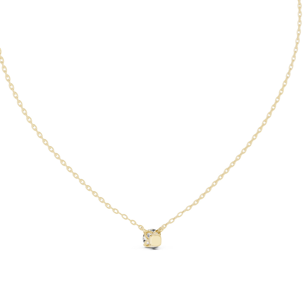 Classic 0.50ct Single Stone Labgrown Diamond Necklace 0.5ct Yellow Gold